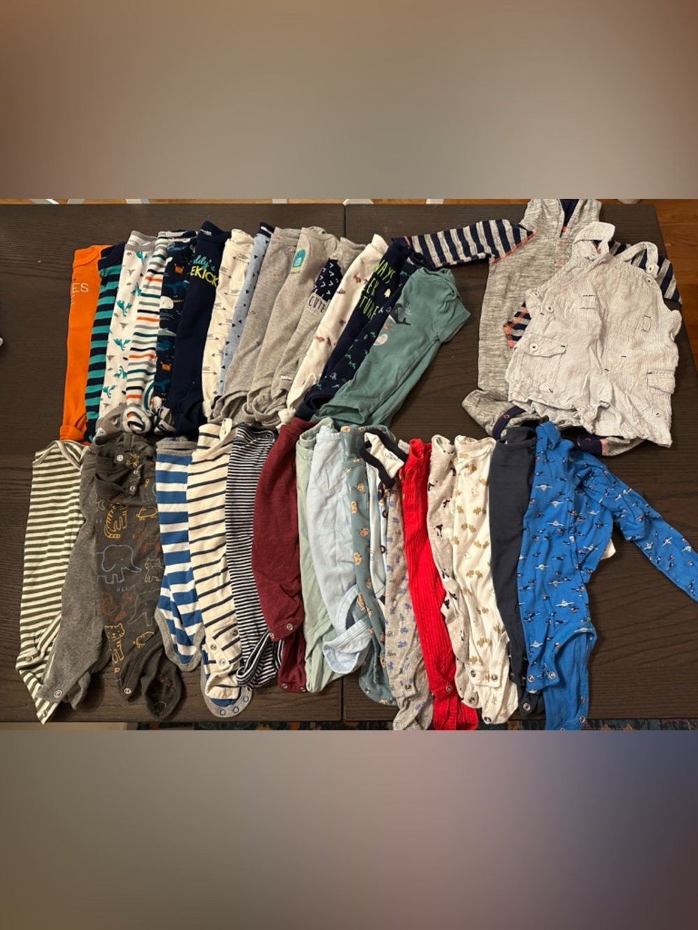 Huge boys lot! 34 pieces - long and short sleeve onesies - 6-9 months